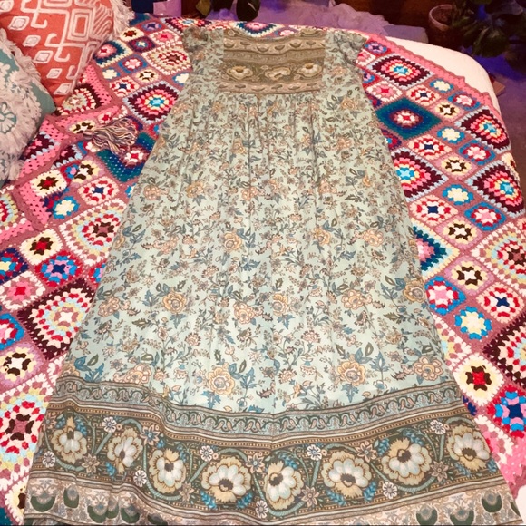 SPELL & THE GYPSY Folk Song House Gown Turquoise M NWT - Picture 8 of 9